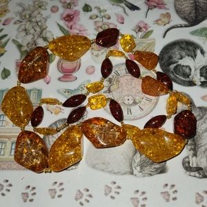 Vintage Baltic Amber Bead Necklace Glows under UV Light 32 "